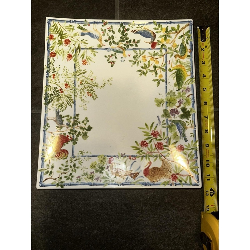 Rare GIEN France‎ Villa Medicis Bird Platter 11.5"